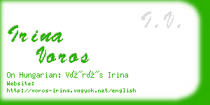 irina voros business card